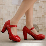 Women's Patent High Platform Mary Janes - Lavender - Mary Jane Platforms - 16 B - PU Leather - image 8
