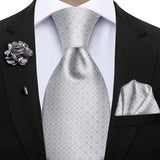 Men's 3 Pcs Tie Hanky Corsage Sets - Purple - 33 - One Size - Polyester - image 21