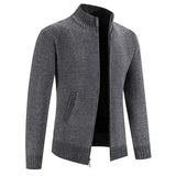 Men's Slim Fit Zip Up Cardigan Sweaters - Blue Grey - Sweater Cardigan - XXXL - Polyester - image 9