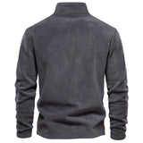 Men's Warm Mock Neck Fleece Pullover - Brown - Pullover - EUR XXL 95-105kg - Polyester - image 12