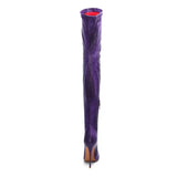 Women's Snake Print Cloth Long Boots - Apricot - Snake Print - 45 B - Plush Stretch Material - image 5