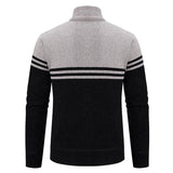 Men's Slim Mock Neck Zip Up Cardigans - Navy - 1 / 8958 / Sweater - XXXL - Polyester - image 1