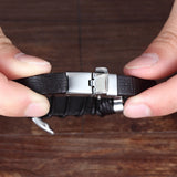 Unisex Leather Infinity Symbol Bracelets - Black/Gold - Bracelet - 23cm - Leather - image 22