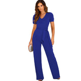 Women's Elegant Wide Leg Dress Pantsuit - Purple - Jumpsuit - XXXL - Polyester - image 33