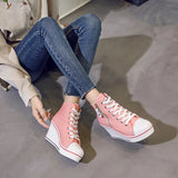Women's High Platform Zipper Sneakers - Navy - Platform Sneakers - 43 B - Canvas - image 29