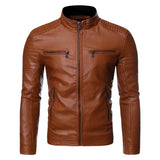 Men's Motorcycle Faux Leather Jacket - Black - Jacket - 4XL - PU Leather - image 23