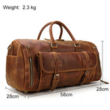 Travel Bags Men's Leather Overnight Bag - Light Brown - 1 / Design 2 / 58cm) Bag - Large - Genuine Leather - image 3