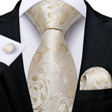 Men's 3 Pcs Champagne Silk Tie Sets - N-1167 - One Size - Silk/Polyester - image 22