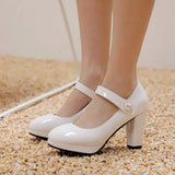 Women's Patent High Platform Mary Janes - Lavender - Mary Jane Platforms - 16 B - PU Leather - image 2