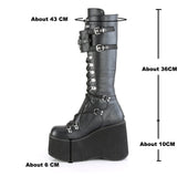 Women's Goth Lace Up Platform Wedges - Black - 1 / Boots - 10.5 B - PU Leather - image 13