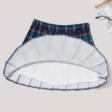 Women's Short Pleated Plaid Skirts A-line - Red - 888 / Plaid Mini Skirt - XXL - Polyester - image 6