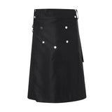 Men's Black Pleated Gothic Kilt Cargo Skirt - Black - Kilt - XXXXXL - Polyester - image 2