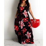 Women's Long Floral Summer Dresses - Red/Red - Dress - 5XL - Polyester - image 5