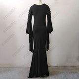 Women's Goth Lace Up Halloween Dress - Black - Morticia Adams Dress - 5XL - Polyester - image 8