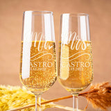 Champagne Flutes Custom Mr. and Mrs. - Gold - Text - Medium - image 2