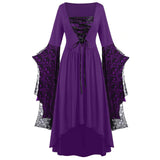 Women's Long Medieval Cosplay Dress - Red - A / Dress - 5XL - Polyester - image 1