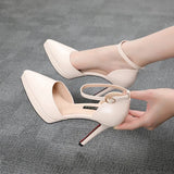 Women's Buckle Strap Formal Dress Shoes - Apricot - 1 / Matte / Shoes - 42 B - PU Leather - image 5