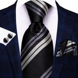 Men's 3 Pcs Elegant Wedding Tie Sets - HT-N-3985 - One Size - Silk/Polyester - image 1