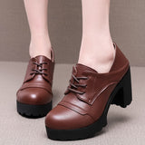Women's Real Leather Mary Jane Platforms - Red - 3 / 10cm - 10.5 B - Genuine Leather - image 16