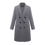 Women's Long Slim Wool Blend Coat - Red - Double Breasted Coat - 6XL - Wool Blend - image 29