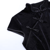 Women's Long Gothic Velvet Spilt Dress - Black - Dress - XXXL - Velvet - image 15