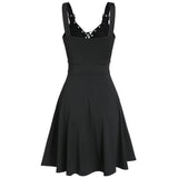 Women's Gothic Lace Up Mini Dress - Black - Gothic Dress - XXL - Polyester/Spandex - image 9