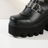 Women's Gothic Punk Platform Shoes - Black - 1 - Platform Shoes - 43 B - PU Leather - image 18