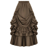 Women's Gothic Victorian Steampunk Skirt - Black - Ruffled Skirts - XXXL - Polyester - image 5