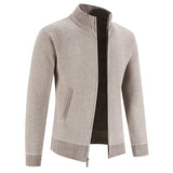 Men's Slim Fit Zip Up Cardigan Sweaters - Blue Grey - Sweater Cardigan - XXXL - Polyester - image 3