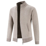 Men's Slim Fit Zip Up Cardigan Sweaters - Blue Grey - Sweater Cardigan - XXXL - Polyester - image 1