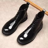 Men's High Quality Leather Chelsea Boots - Black - 1 / Patent / Dress Boots - 45 B - Genuine Leather - image 6