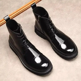Men's High Quality Leather Chelsea Boots - Black - 1 / Patent / Dress Boots - 45 B - Genuine Leather - image 4