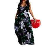 Women's Long Floral Summer Dresses - Grey - Dress - 5XL - Polyester - image 16