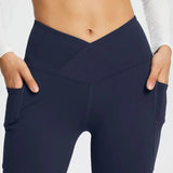 Women's High Waist Yoga Flare Leggings - Black - Yoga Pants - 2XL - Polyester - image 18