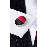Funki Buys | Neckties | Men's 3 Pcs Bold Red Black Striped Tie Set