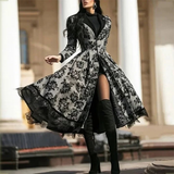 Women's Vintage Dark Gothic Swing Coat - Gray/Black - Gothic Dress - XXL - Polyester - image 2