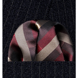 Funki Buys | Neckties | Men's 3 Pcs Brown Burgundy Striped Tie Set
