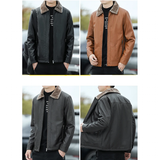 Men's Warm Faux Fleece Leather Jackets - Black - Jacket - 4XL - PU Leather - image 23