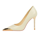 Women's Dress Shoes Metal Toe and Heel - Black - 9.5cm Shoes - 40 B - PU Leather - image 11