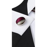 Funki Buys | Neckties | Men's 3 Pcs Burgundy Beige Striped Tie Set