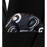 Funki Buys | Neckties | Men's 3 Pcs Black Silver Swirls Tie Set