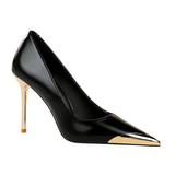 Women's Dress Shoes Metal Toe and Heel - Black - 9.5cm Shoes - 40 B - PU Leather - image 35