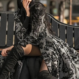 Women's Vintage Dark Gothic Swing Coat - Gray/Black - Gothic Dress - XXL - Polyester - image 1