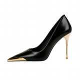 Women's Dress Shoes Metal Toe and Heel - Black - 9.5cm Shoes - 40 B - PU Leather - image 29