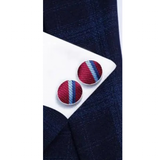 Funki Buys | Neckties | Men's 3 Pcs Crimson Blue Striped Tie Set