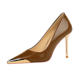Women's Dress Shoes Metal Toe and Heel - Black - 9.5cm Shoes - 40 B - PU Leather - image 50