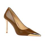 Women's Dress Shoes Metal Toe and Heel - Black - 9.5cm Shoes - 40 B - PU Leather - image 8