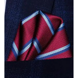 Funki Buys | Neckties | Men's 3 Pcs Crimson Blue Striped Tie Set