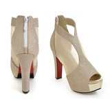 Women's Stylish Platform Party Sandals - Gold - Sandals - 43 B - PU Leather - image 16