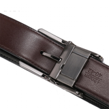 Men's Leather Reversible Rotatable Belt - Black/Blue - Men's Belt - 85cm (Waist 70cm) - Genuine Leather - image 19